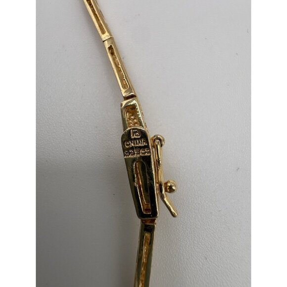 Gold Plated 925 Sterling Silver Chain Necklace CZ Stone Formal Bridal Prom 18.1g - Picture 5 of 6